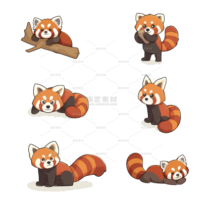 动物系列描边Q版熊类组合贴纸