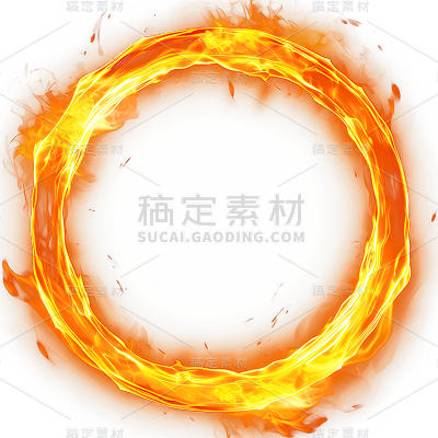 通用红色火圈燃烧的火焰圈元素贴纸