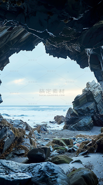 风光系列实景石头洞通用背景素材