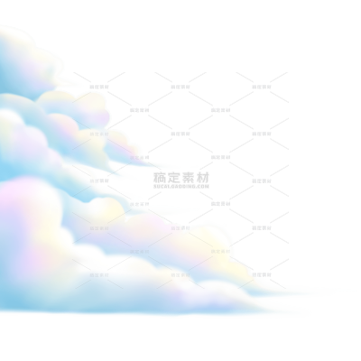 气象系列水彩插画天空云层幻彩