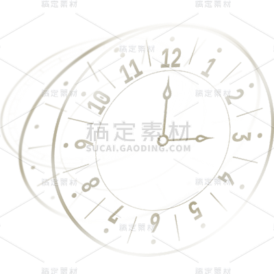 装饰通用简约多层倾斜时钟元素素材
