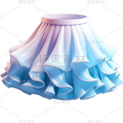 3D立体C4D服饰服装裙子连衣裙半身裙免抠PNG元素素材