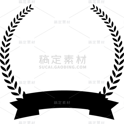 植物通用黑色麦穗边框元素素材