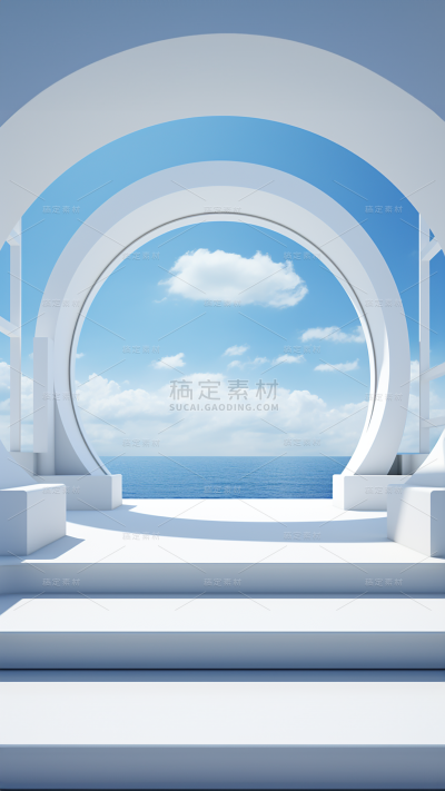 3D立体三维空间蓝色背景