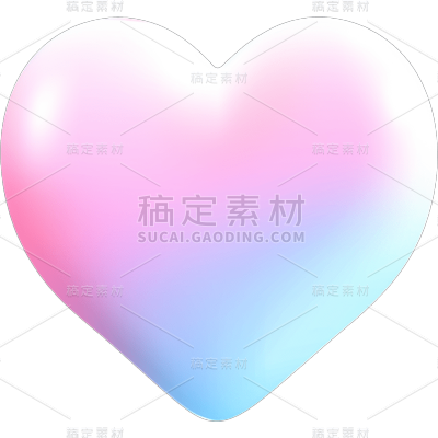 3D彩色爱心静态贴纸
