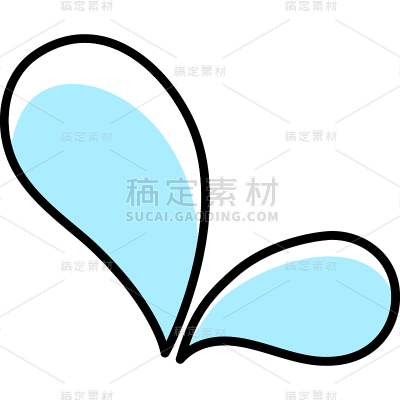 常规通用描边扁平水滴元素素材