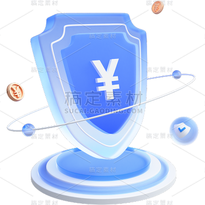 金融商务感3D立体毛玻璃金融元素素材
