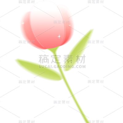 植物通用弥散风郁金香花朵元素素材