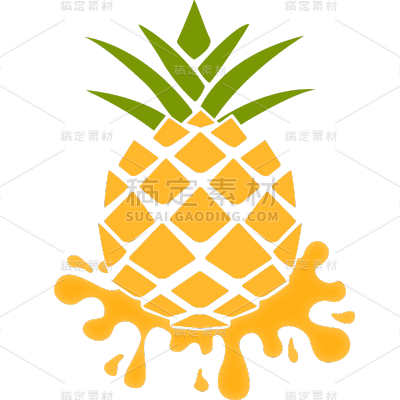 果蔬系列通用菠萝果汁图标贴纸