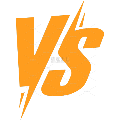 艺术字橙色扁平风闪电VS