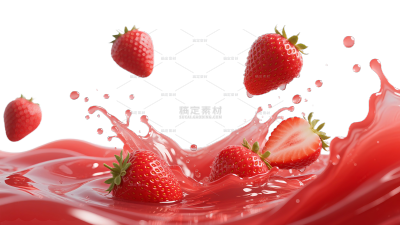 特效系列立体感水果飞溅果蔬汁元素