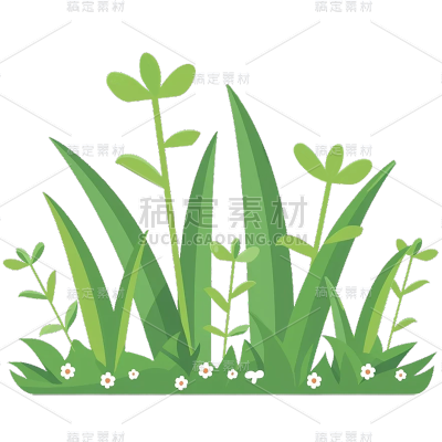 植物通用写实插画草丛元素素材