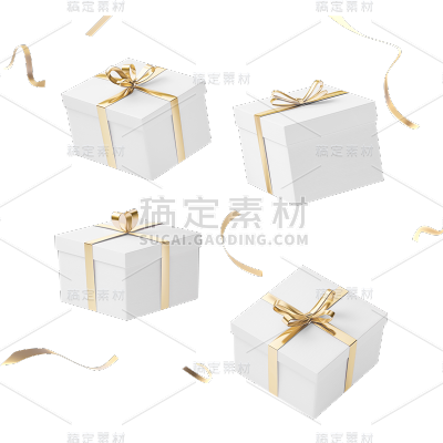 促销通用实景礼盒丝带元素素材