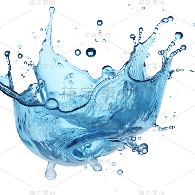 蓝色水花元素