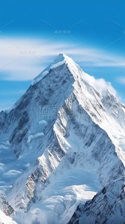 山峰雪山山脉自然风景