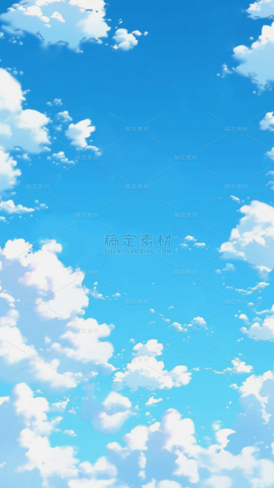 风光通用插画蓝天白云背景图片素材