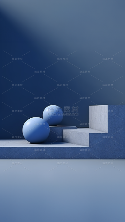 3D立体三维空间蓝色背景