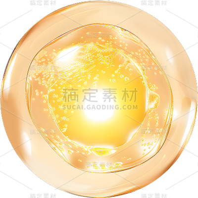特效通用金色水珠分子精华元素素材