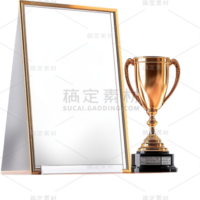 表彰系列写实奖杯证书贴纸