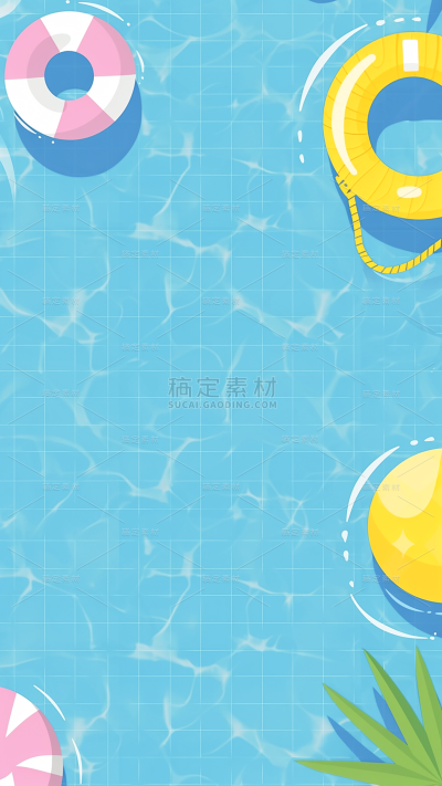 夏天通用插画泳池背景图片素材