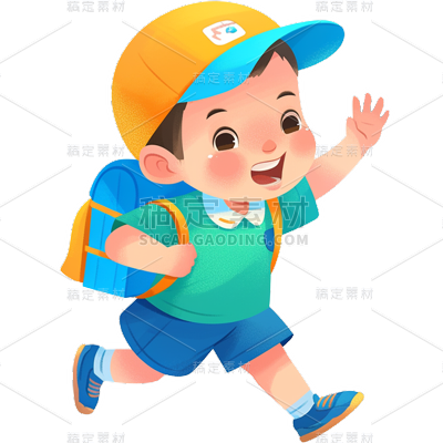 人物系列卡通小学生儿童元素贴纸