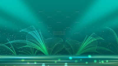 背景系列绿色光影光斑抽象激光曲线舞台背景