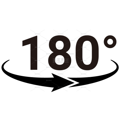 图标系列简约黑色180度曲线箭头（td）