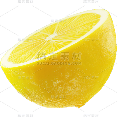 夏季果蔬通用半个柠檬切面元素素材