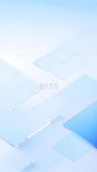 科技风系列简约感蓝色玻璃几何背景