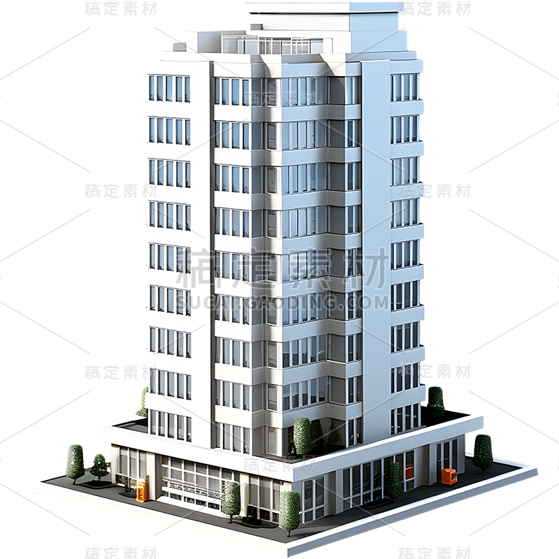 立体3D大楼建筑大厦办公楼元素