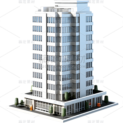 立体3D大楼建筑大厦办公楼元素