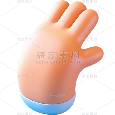 通用卡通感3D立体C4D手部手势元素素材