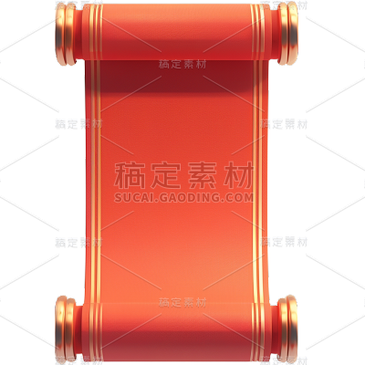 中国风通用立体卷轴元素素材