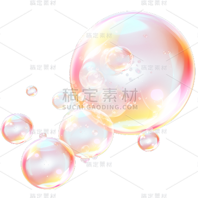 通用彩色透明气泡冒泡元素贴纸