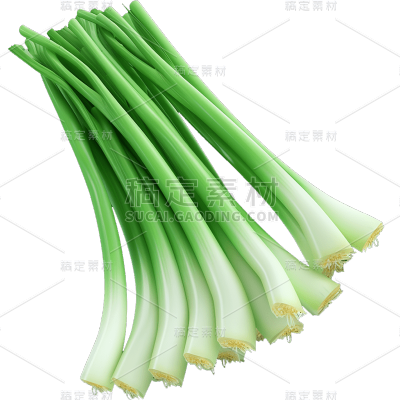 餐饮蔬菜大葱C4D立体元素